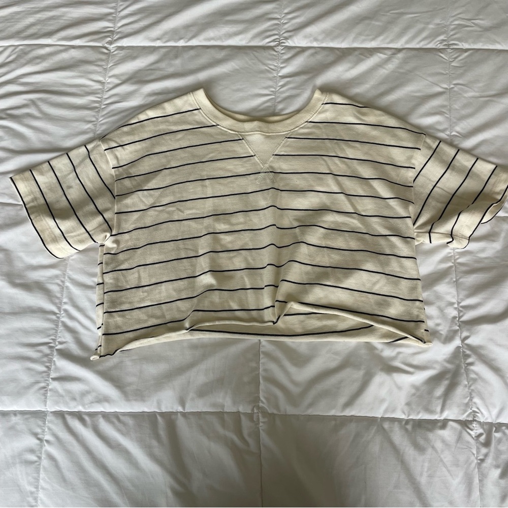 Forever 21 Cream and Black Striped Top